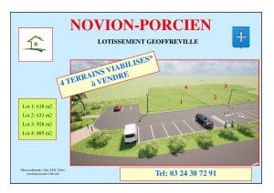 4 Terrains à vendre au cœur de Novion-Porcien dans les Ardennes