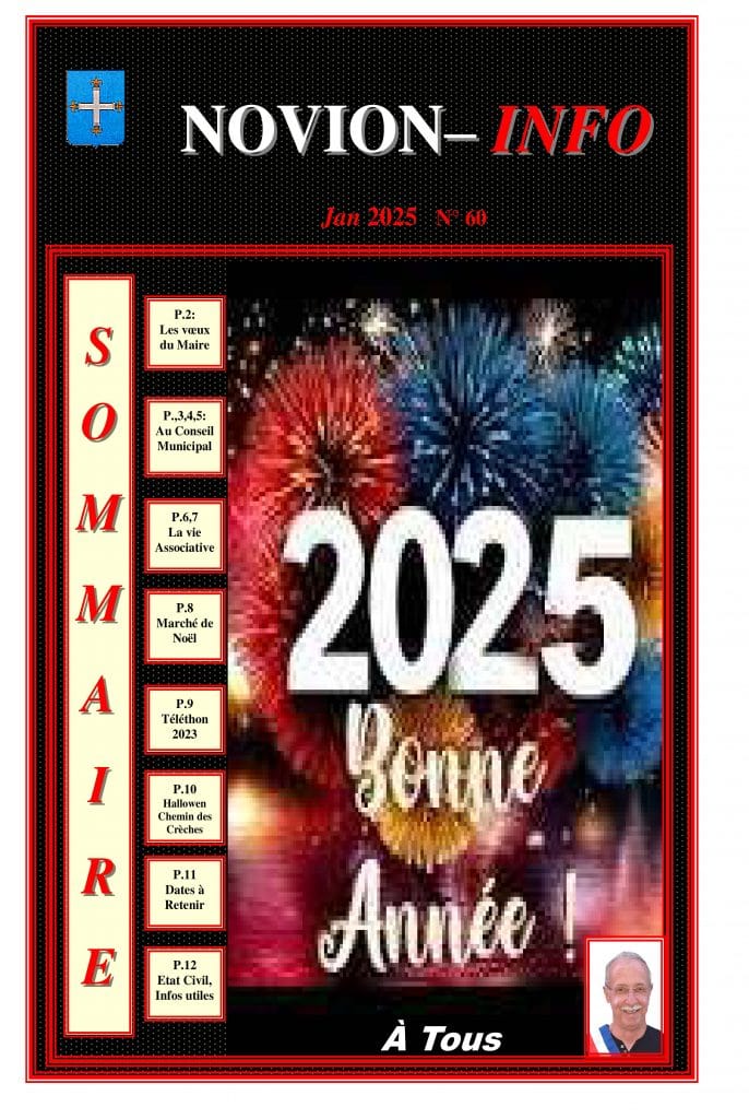 Retrouvez l'actualité de Novion-Porcien sur son bulletin de janvier 2025.