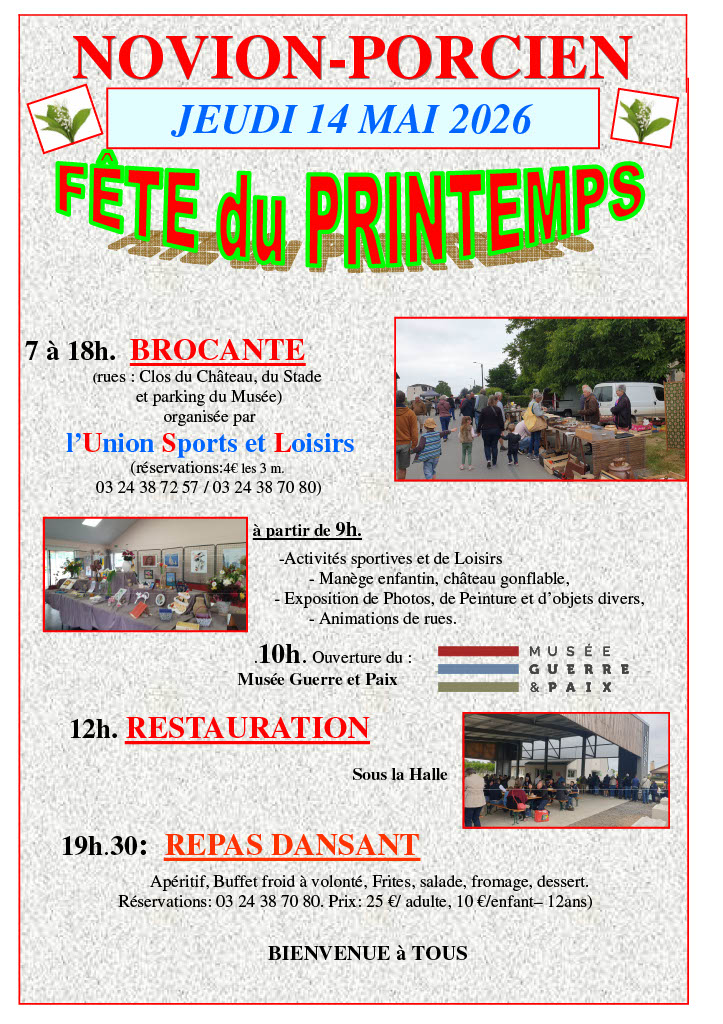 La commune de Novion-porcien dans les Ardennes vous invite à sa fête du printemps